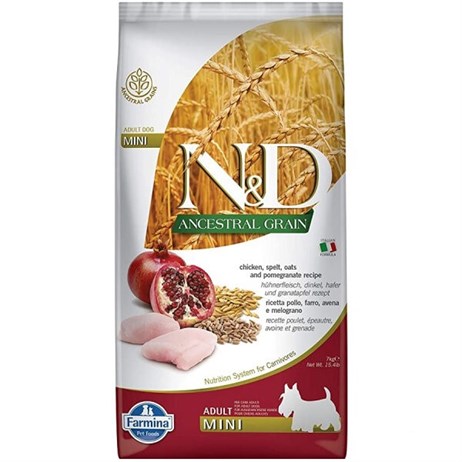 N&D Tavuklu ve Narlı Küçük Irk Düşük Tahıllı Yetişkin Köpek Maması 7 kg
